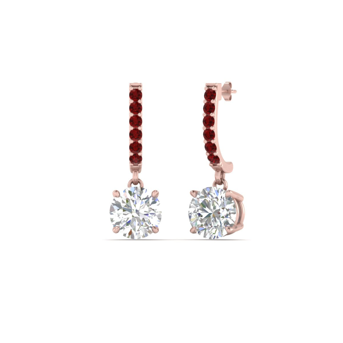 1 Carat Solitaire Diamond Drop Earrings