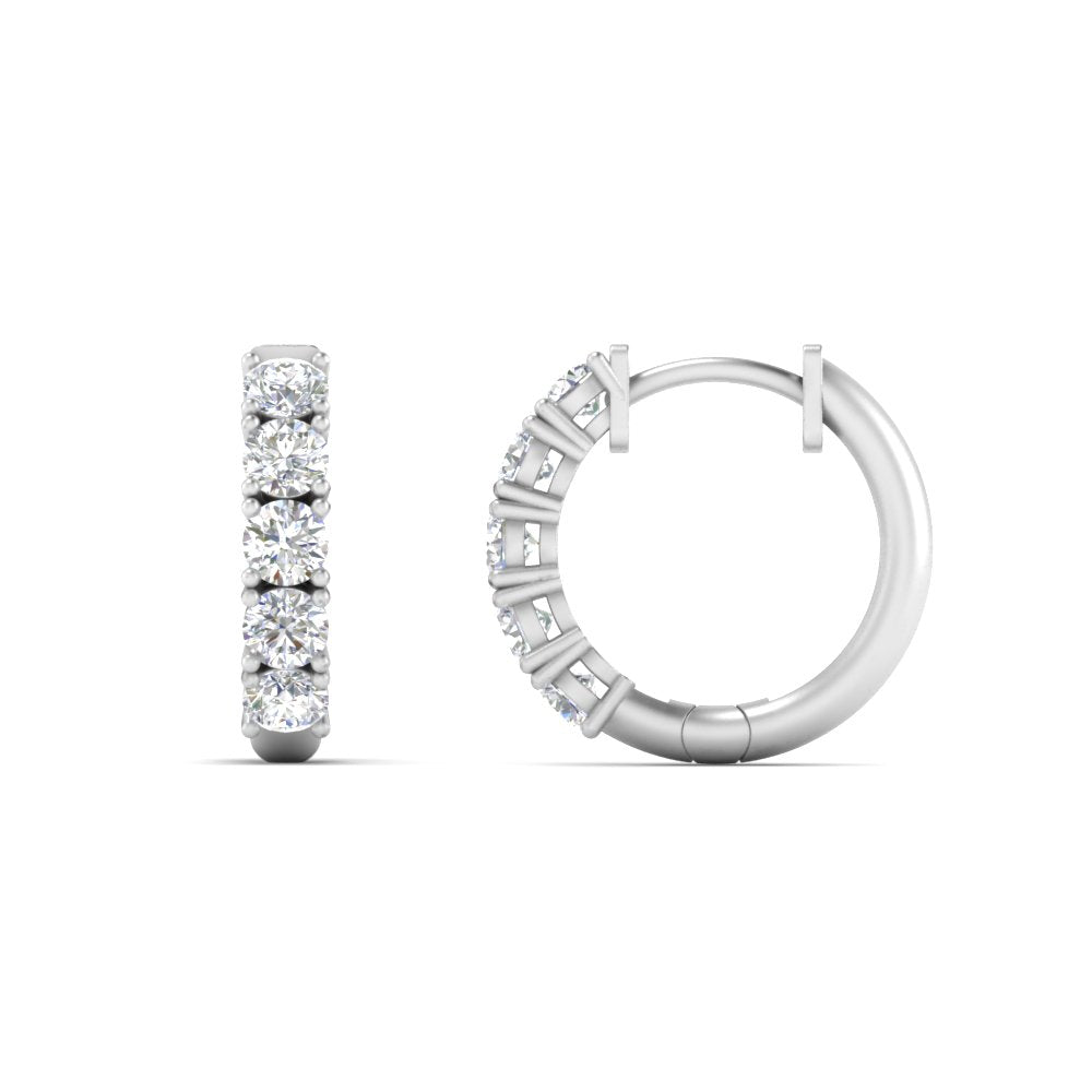 1 Carat Sparkle Five Stone Hoop Earrings