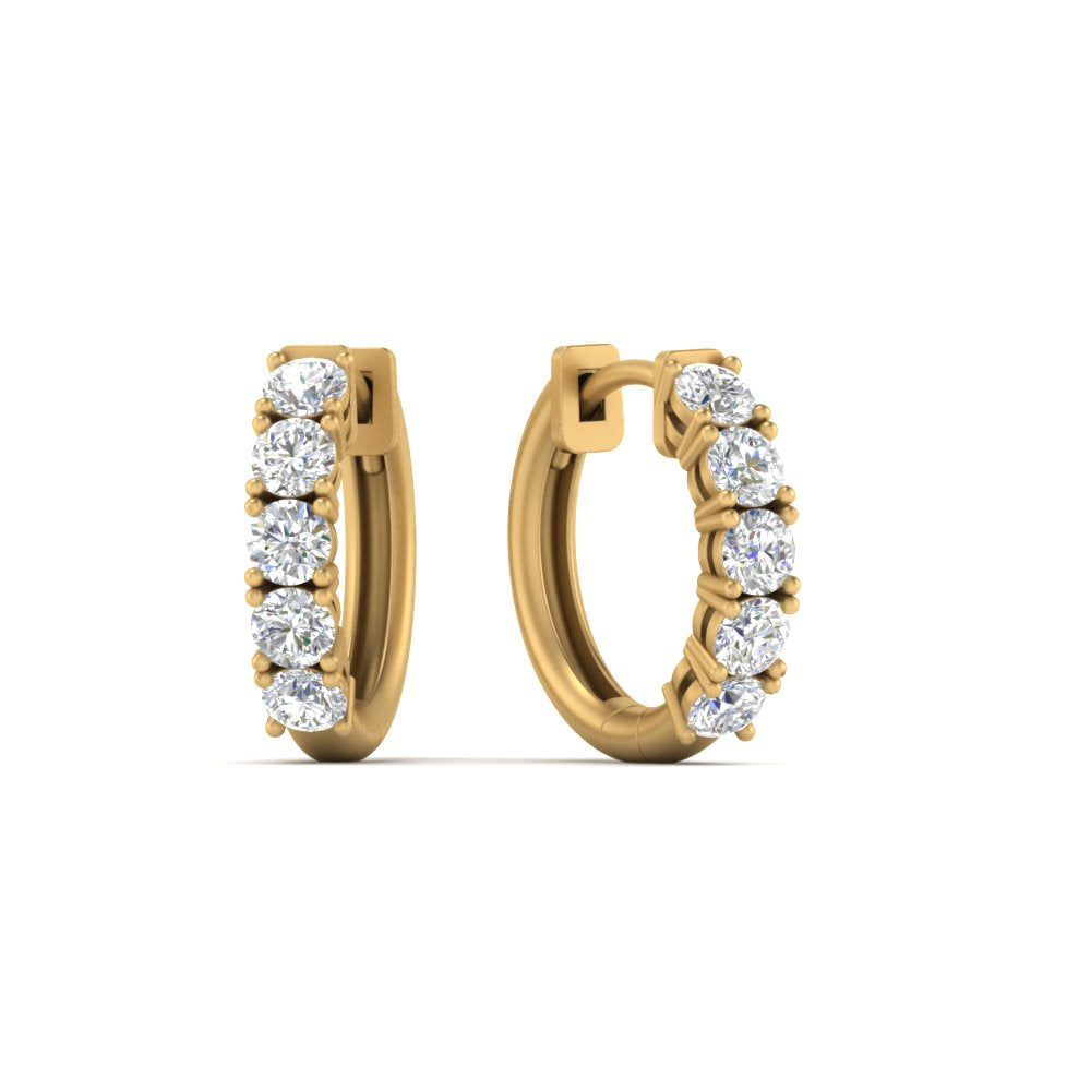 1 Carat Sparkle Five Stone Hoop Earrings