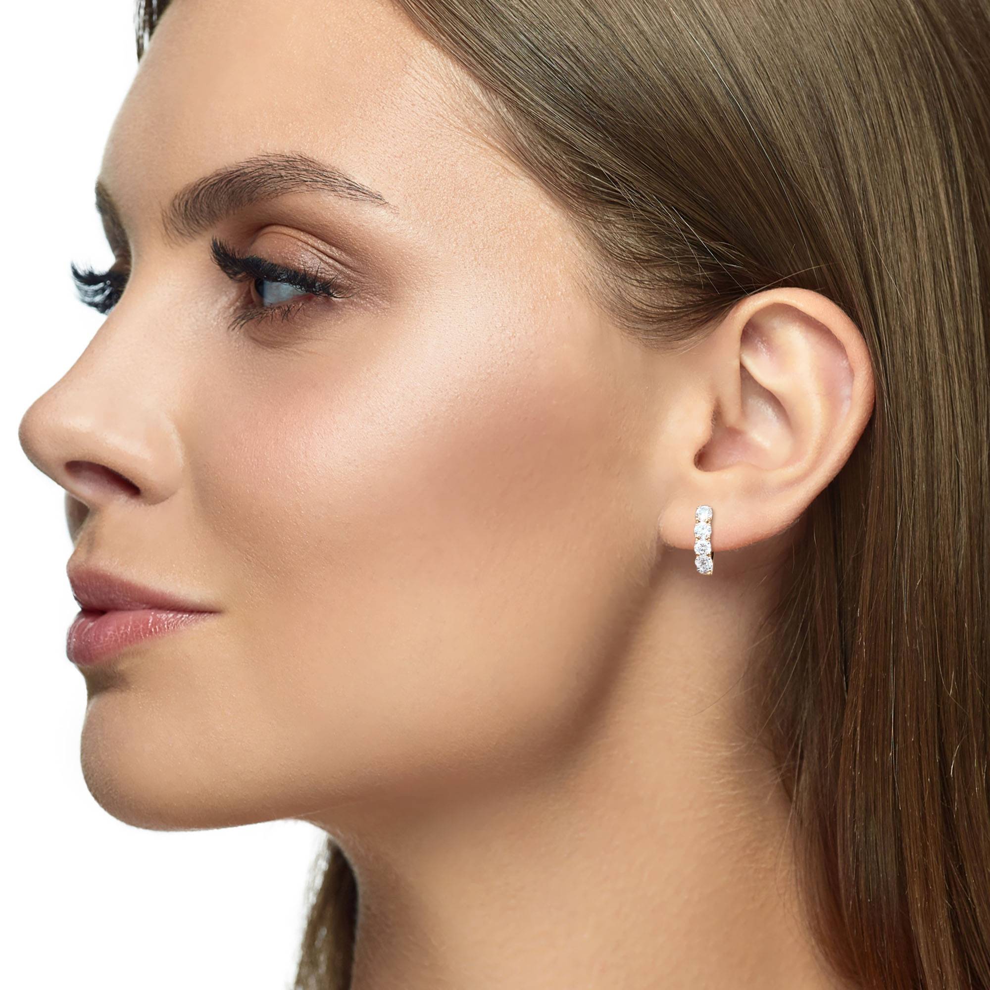 1 Carat Sparkle Five Stone Hoop Earrings