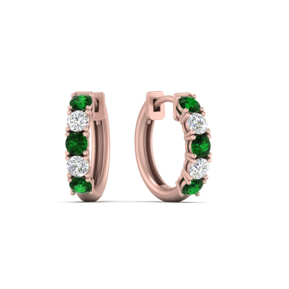 1 Carat Sparkle Five Stone Hoop Earrings