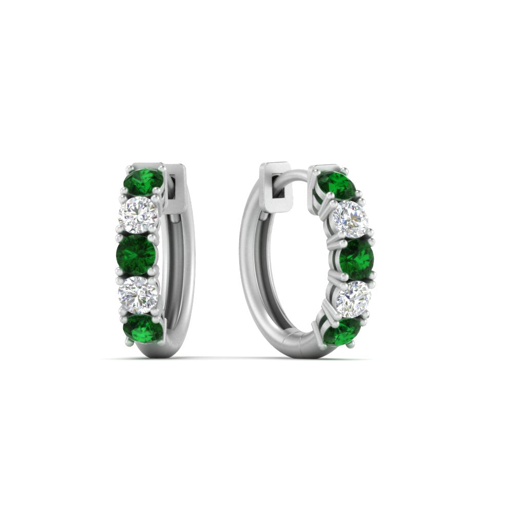 1 Carat Sparkle Five Stone Hoop Earrings
