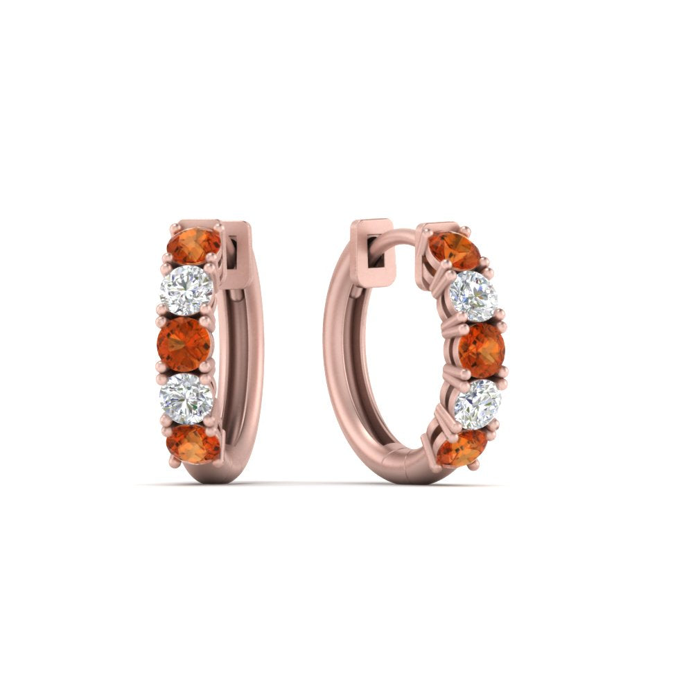 1 Carat Sparkle Five Stone Hoop Earrings