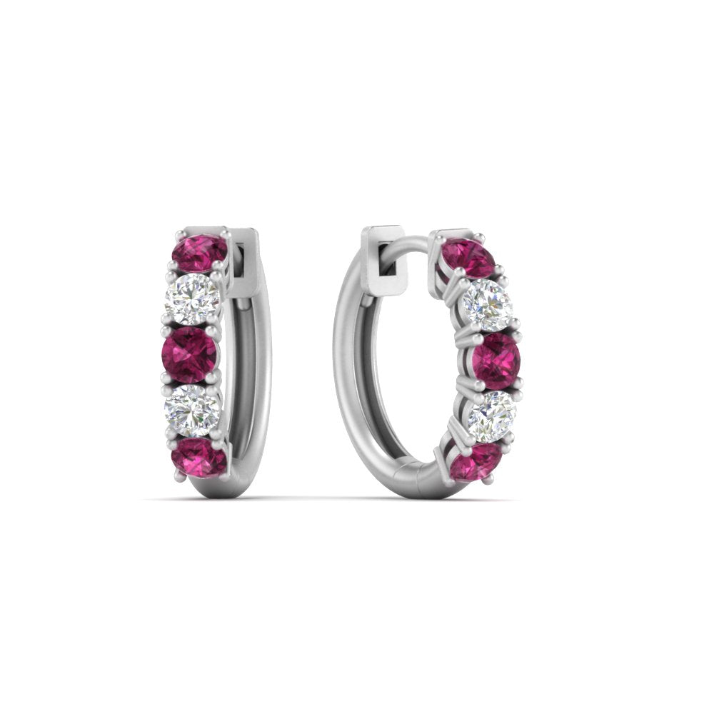 1 Carat Sparkle Five Stone Hoop Earrings