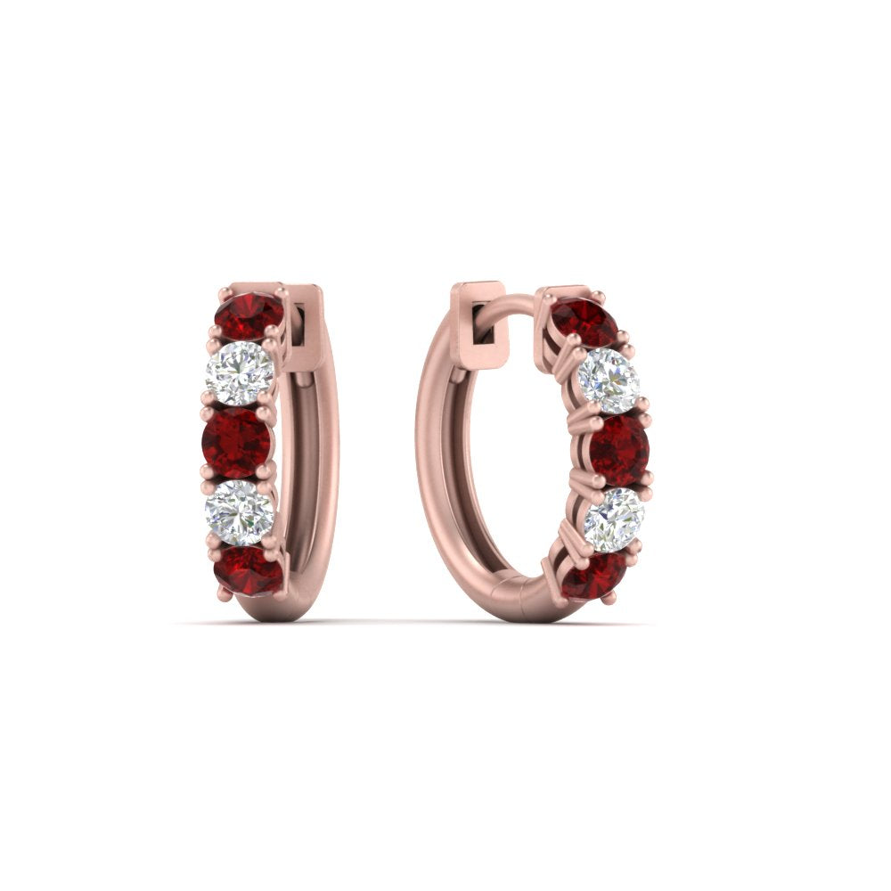 1 Carat Sparkle Five Stone Hoop Earrings