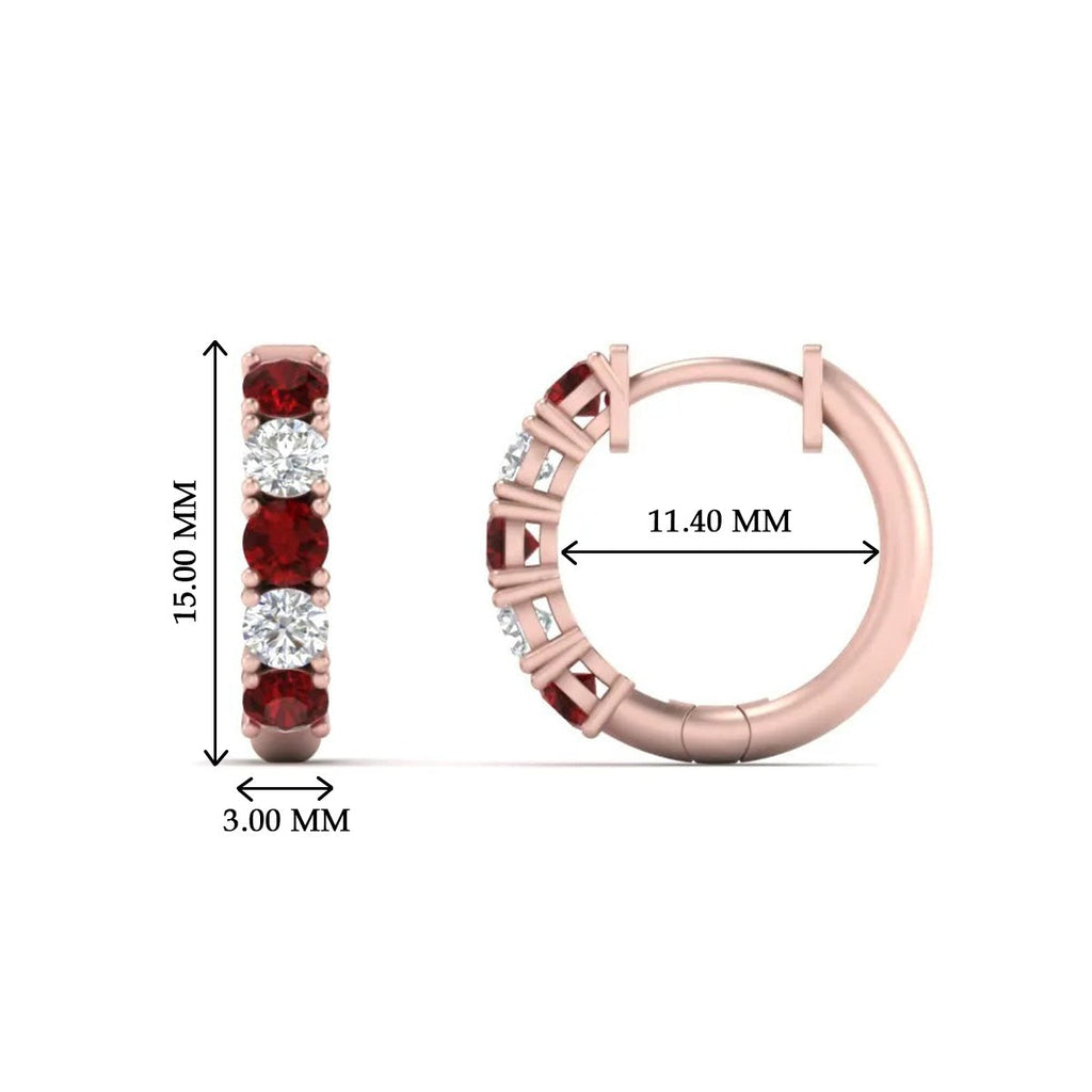 1 Carat Sparkle Five Stone Hoop Earrings