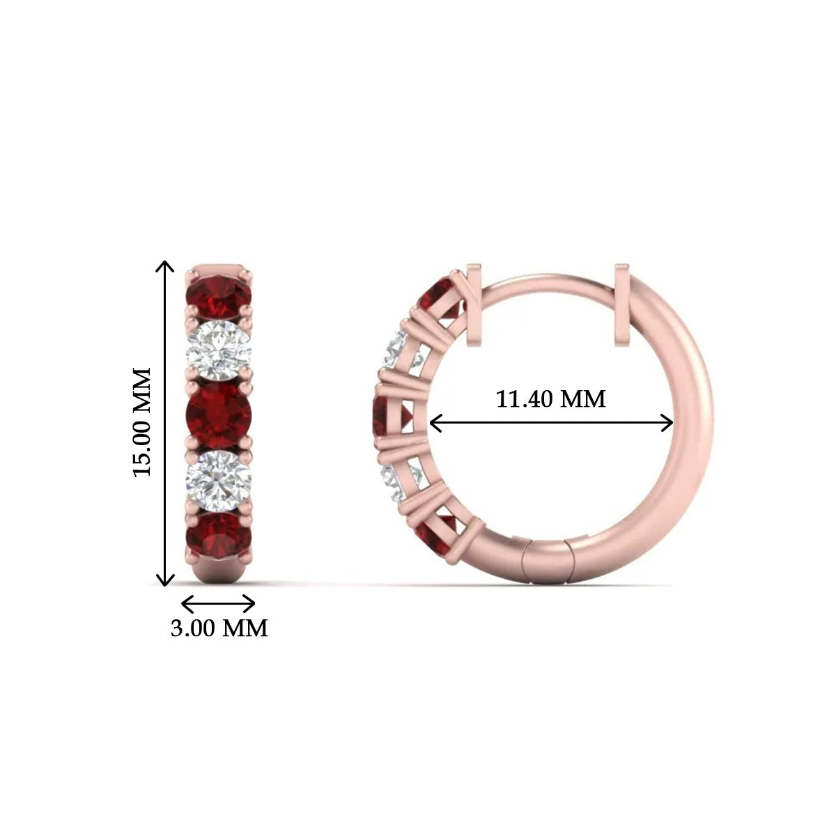 1 Carat Sparkle Five Stone Hoop Earrings