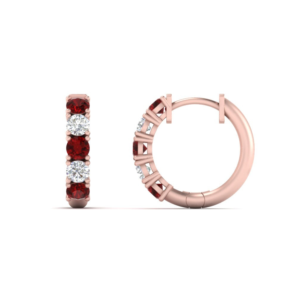 1 Carat Sparkle Five Stone Hoop Earrings