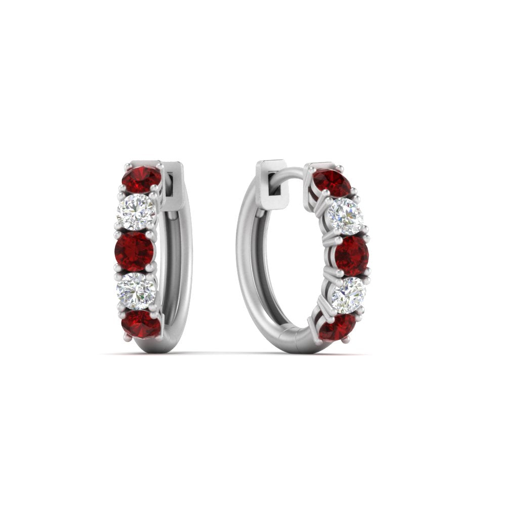 1 Carat Sparkle Five Stone Hoop Earrings
