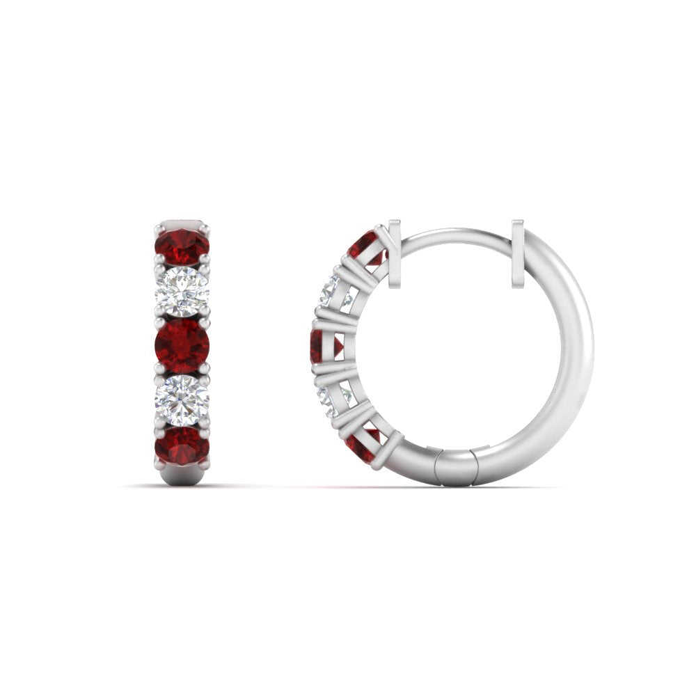 1 Carat Sparkle Five Stone Hoop Earrings