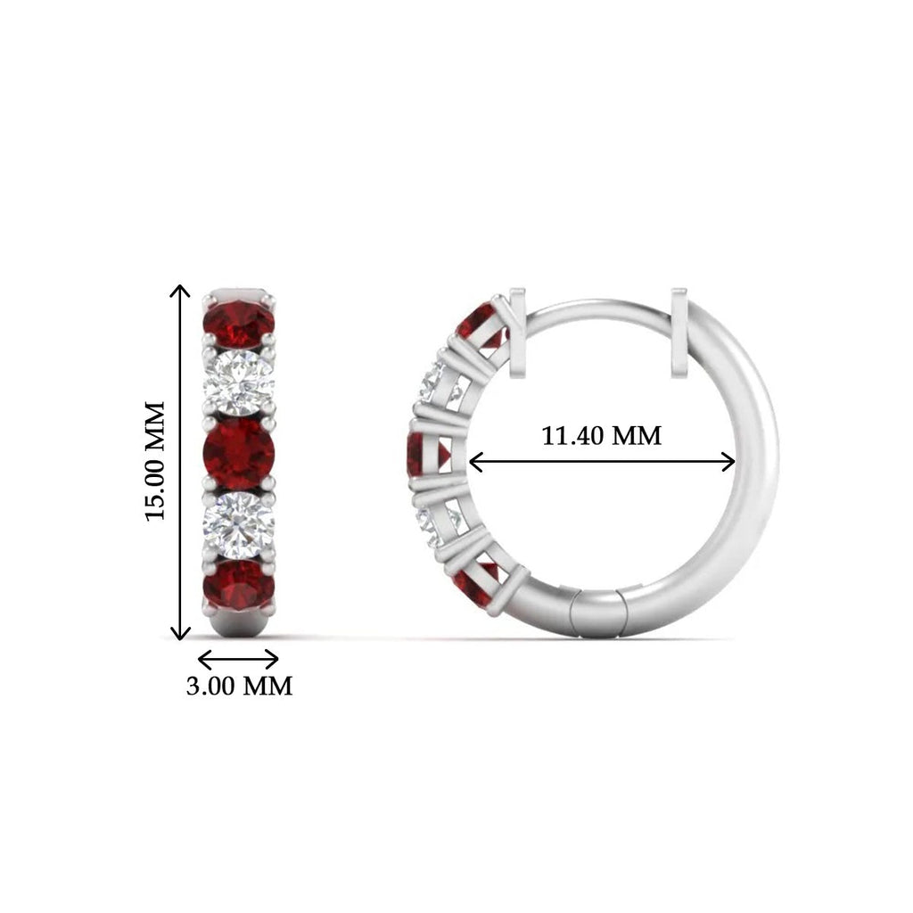 1 Carat Sparkle Five Stone Hoop Earrings