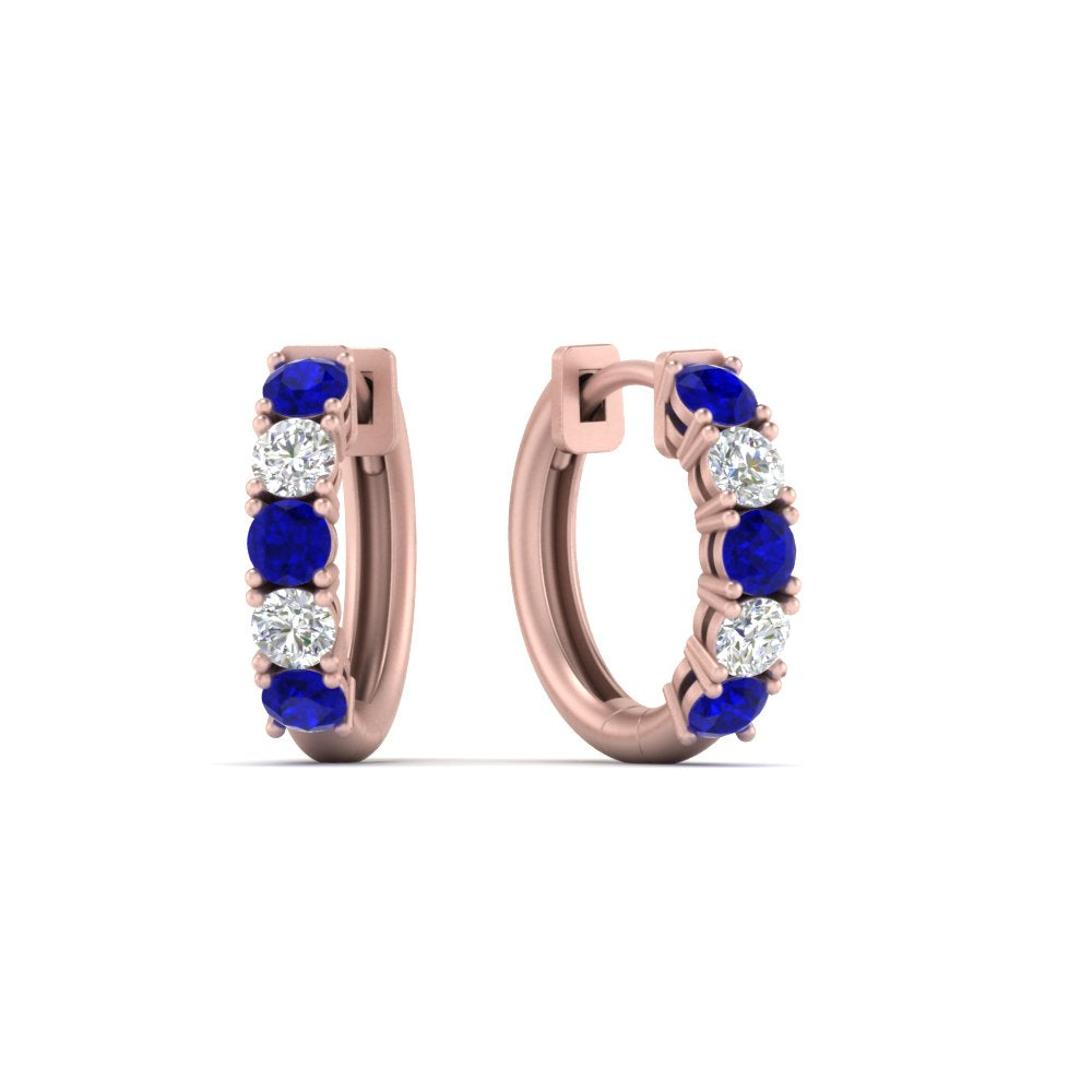 1 Carat Sparkle Five Stone Hoop Earrings