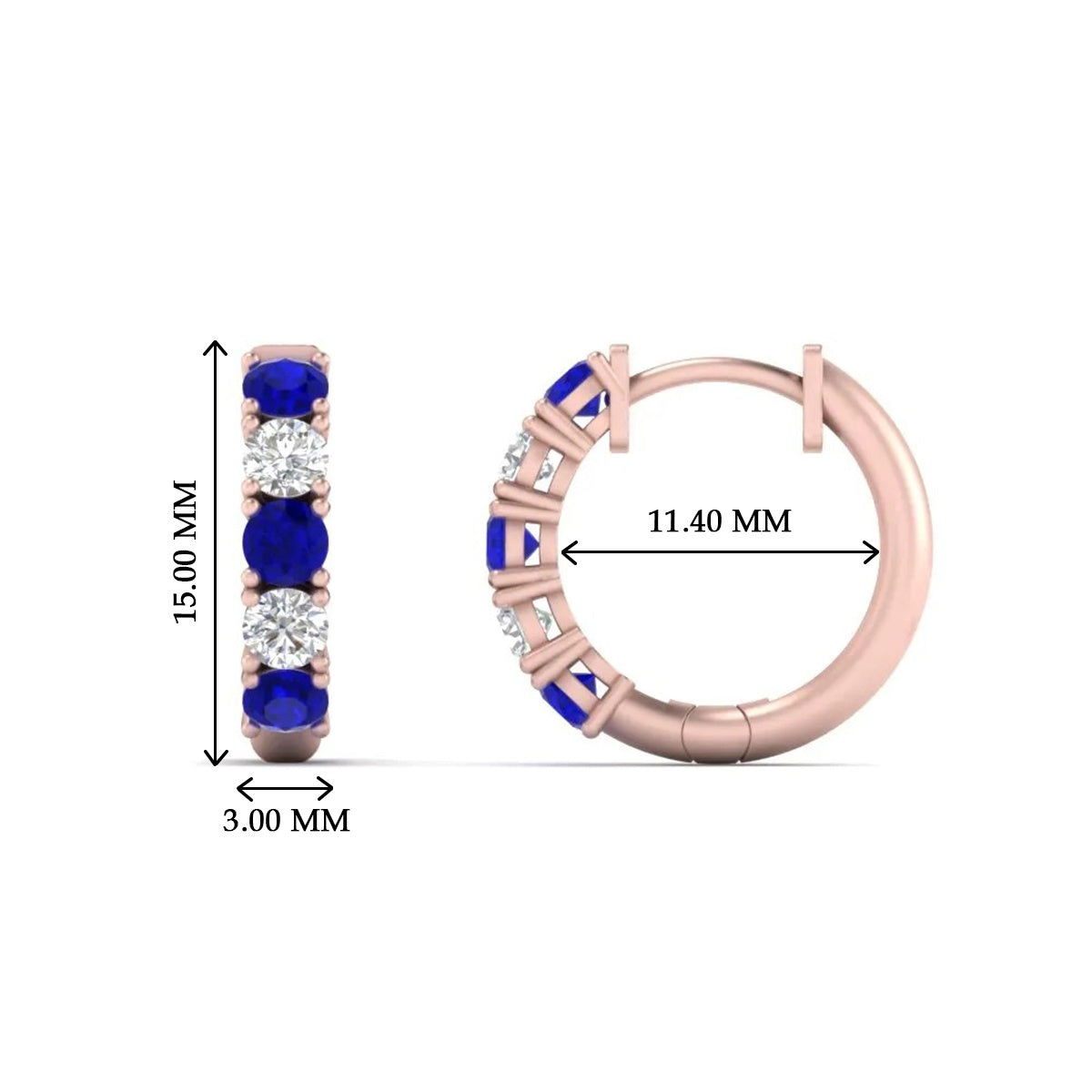 1 Carat Sparkle Five Stone Hoop Earrings