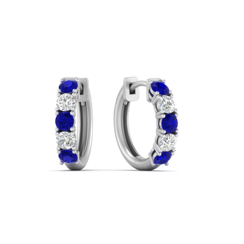 1 Carat Sparkle Five Stone Hoop Earrings