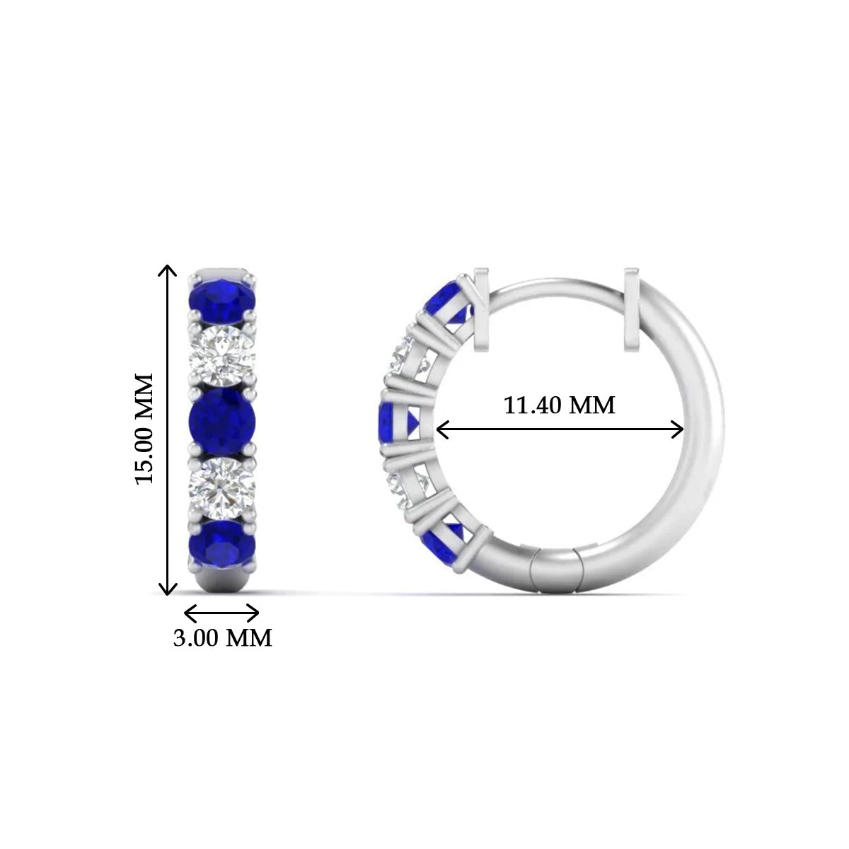1 Carat Sparkle Five Stone Hoop Earrings