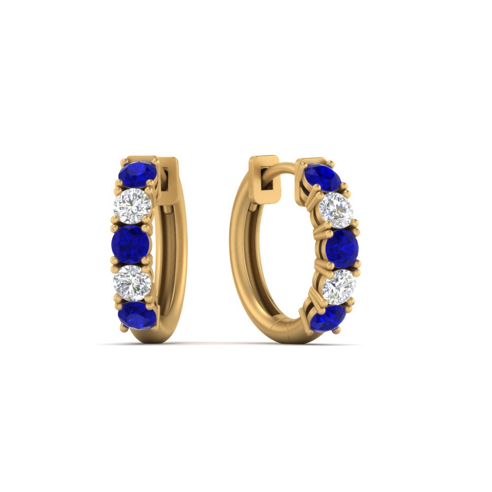 1 Carat Sparkle Five Stone Hoop Earrings
