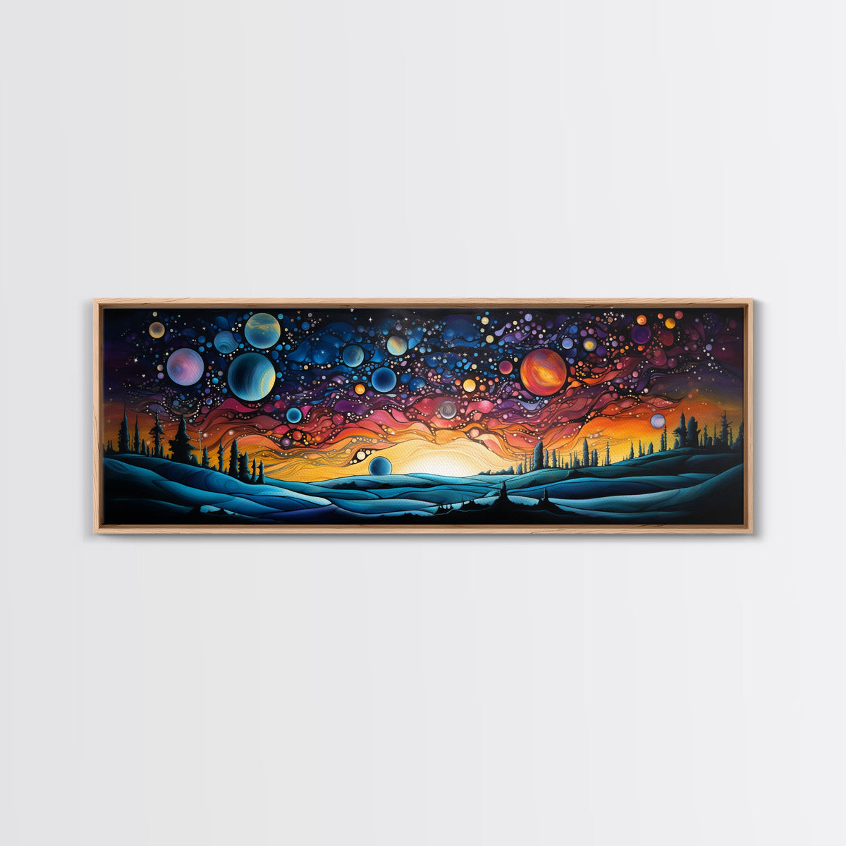 Abstract Galaxy Print, Framed Wall Art, Canvas Print, Van Gogh Inspired Art, Astronomy Gift, Living Room Decor, FREE SHIPPING | | Wiccan Center