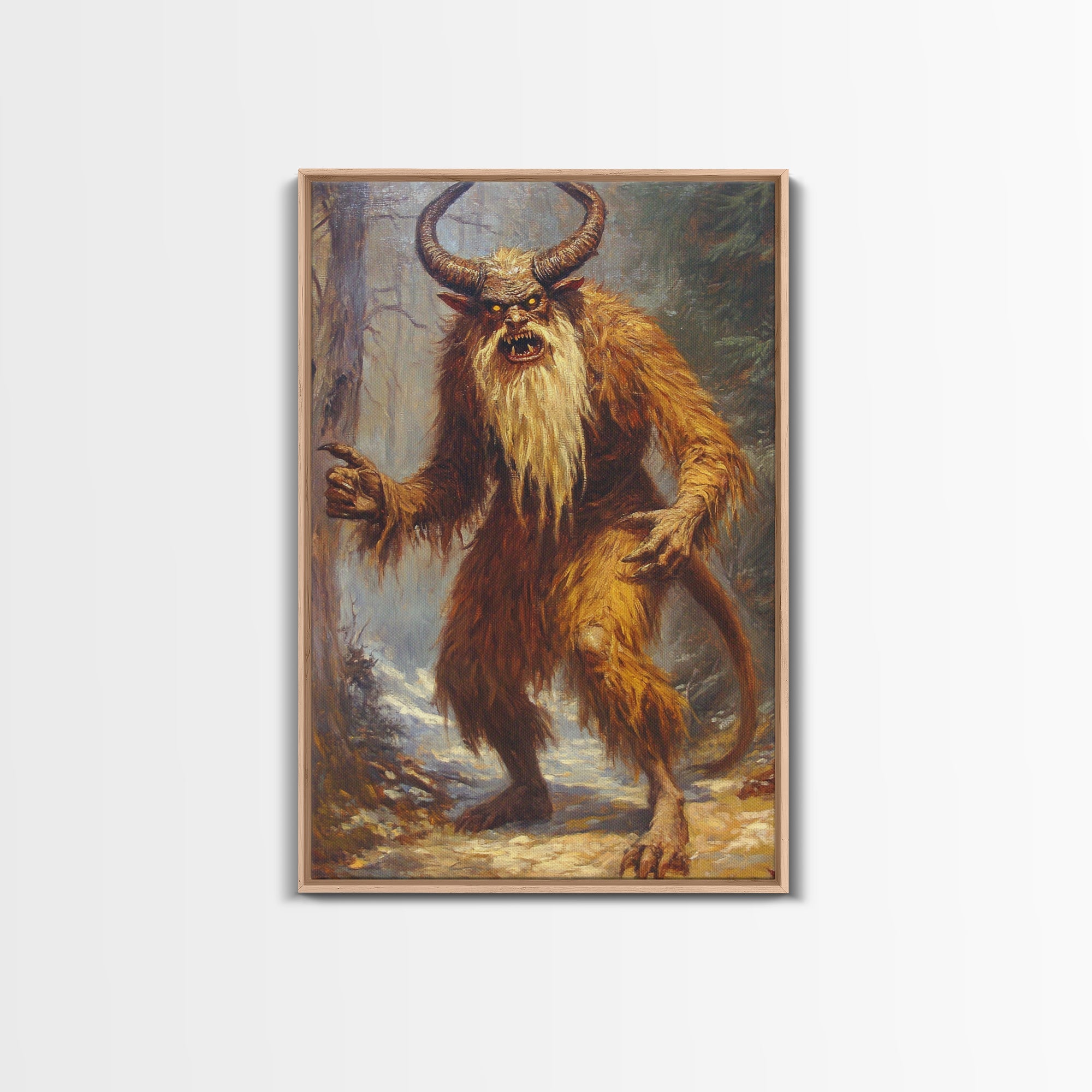 The Wendigo Dark Macabre Wall Art, Halloween Decor, Satyr Painting Print, Spooky Season Art, Halloween Wall Art, Demon Painting