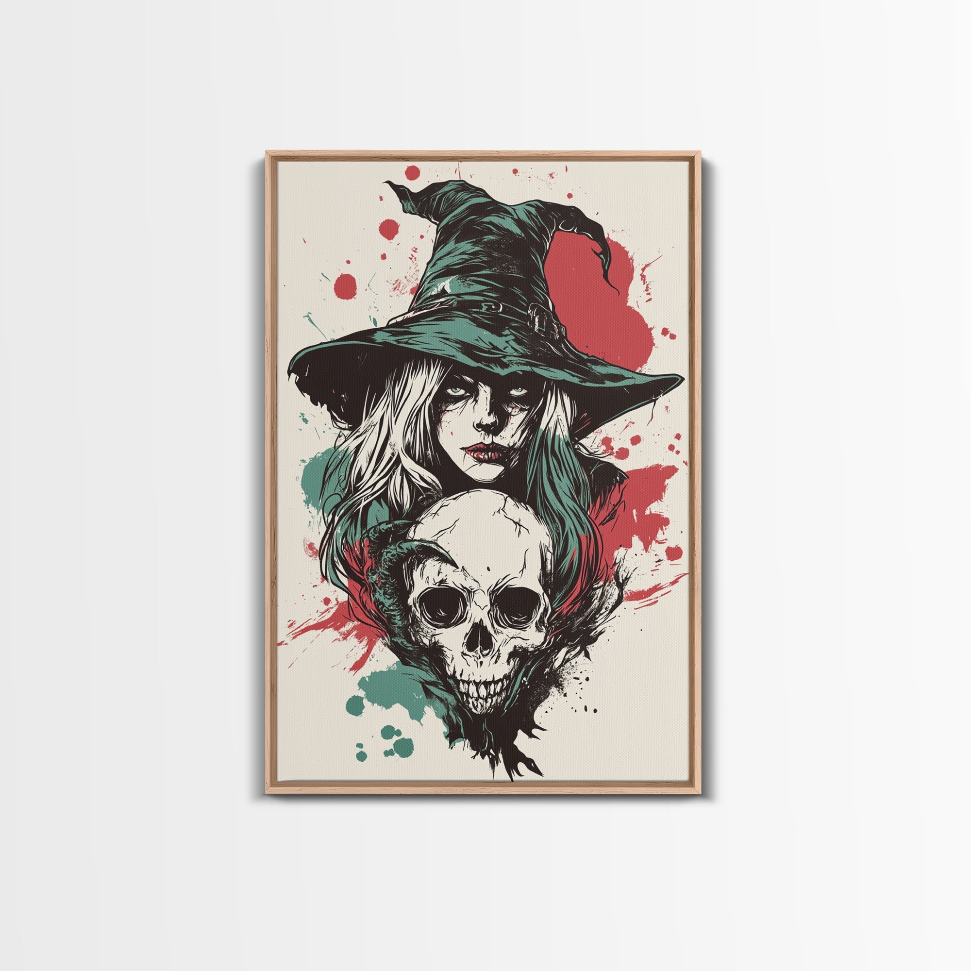 Portrait of A Witch, Framed Canvas Print, Halloween Decor, Witchcraft, Goth Art, Dark Academia Wall Art, Halloween Poster Art | | Wiccan Center