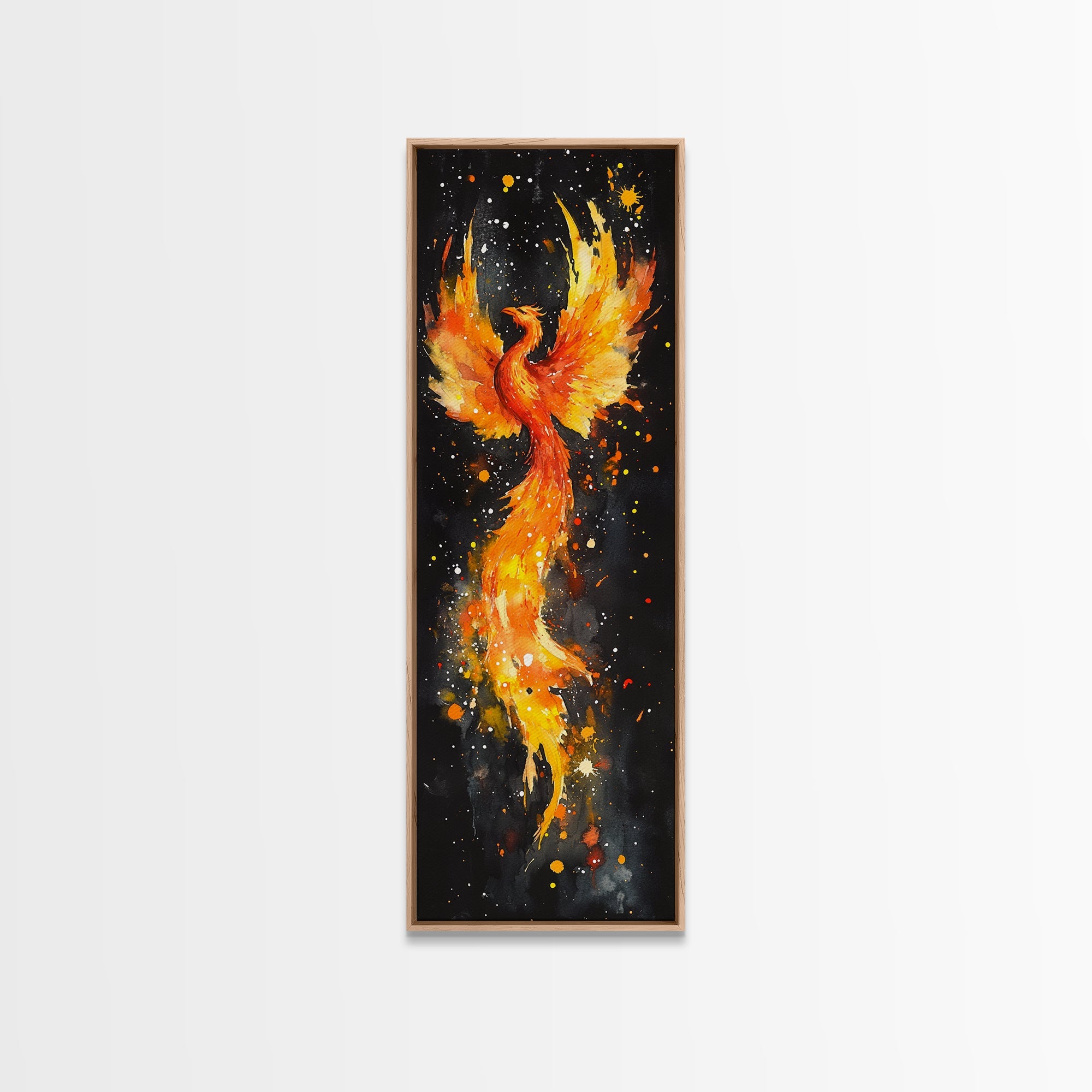 Colorful Phoenix Artwork Canvas Print, Framed Option, Cosmic Art for Bedroom Decor, Spiritual Wall Art, Mystical Bird Painting