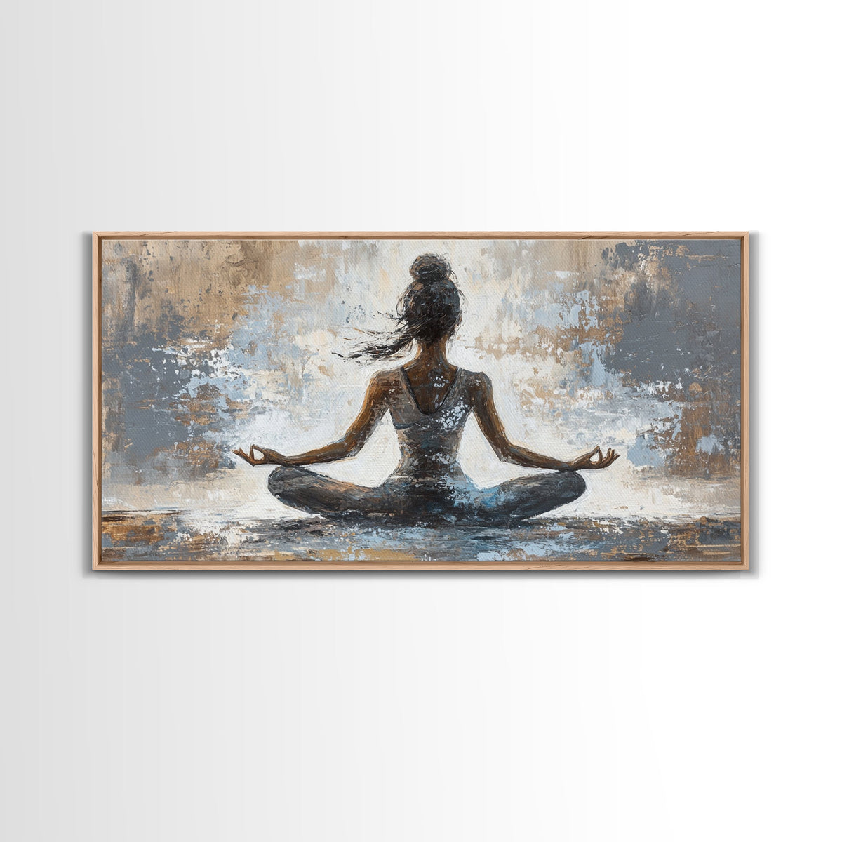 Yoga Pose Canvas Print Zen Abstract Meditation Wall Art Neutral Living Room Modern Therapy Art Gift Idea Unique Minimalist Decor | | Wiccan Center