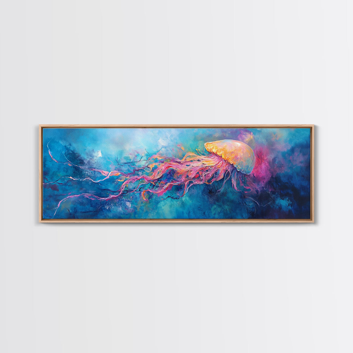 Jellyfish Underwater Fantasy Canvas Print, Vibrant Ocean Life Wall Art, Deep Sea Painting, Marine Bedroom Decor, Nature Lover Gift | | Wiccan Center