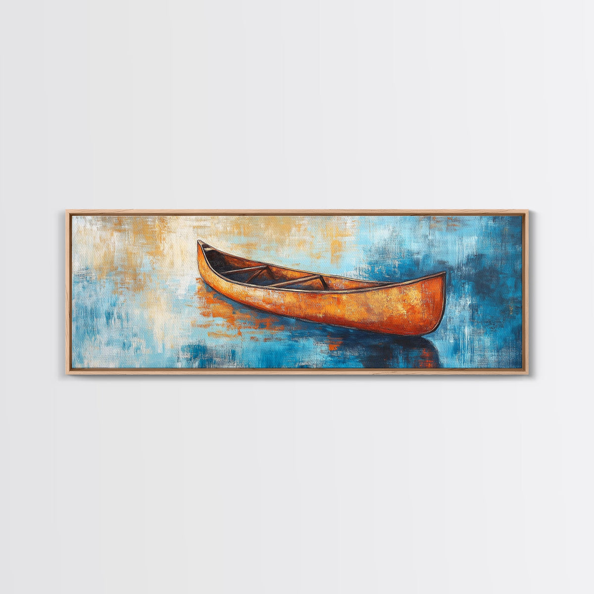 Rustic Canoe Reflection Canvas Print Lake House Wall Art Tranquil Watercolor Boat Painting Vintage Cabin Decor Nature Gift | | Wiccan Center