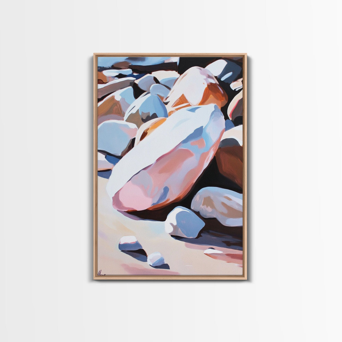 Mystic Cliffside, Surreal Landscape, Nature Aesthetic, Modern Wall Decor, Soft Pastels, Dreamy Art, Framed Canvas Print, Hallway | | Wiccan Center