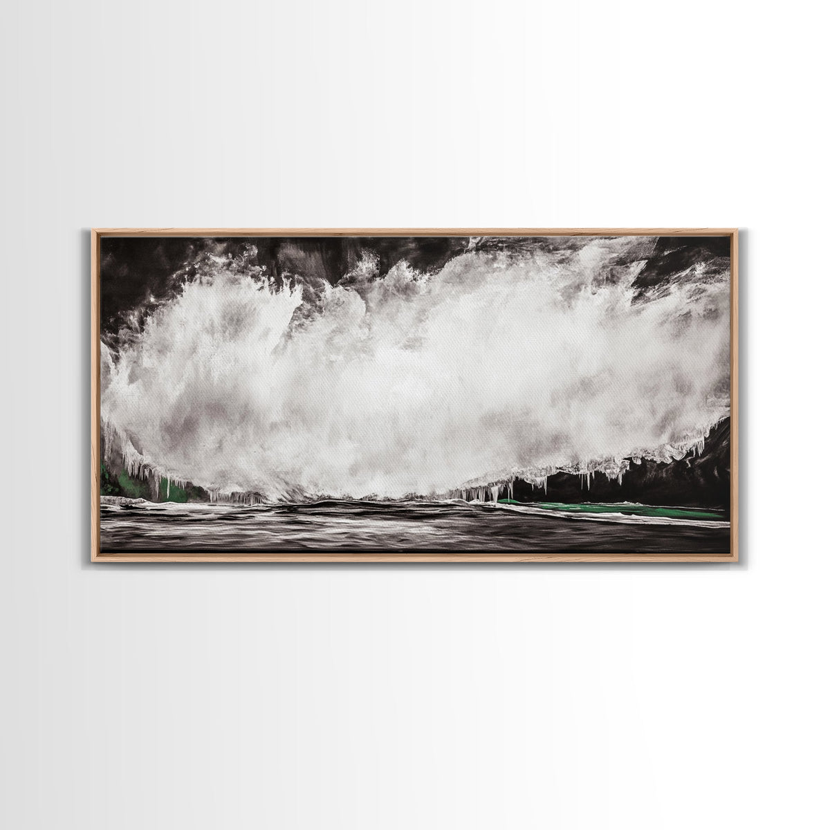 Abstract Waterfall Art, Black and White Canvas Print, Modern Wall Decor, Nature Inspired Artwork, Living Room Art, Minimalist Painting | | Wiccan Center