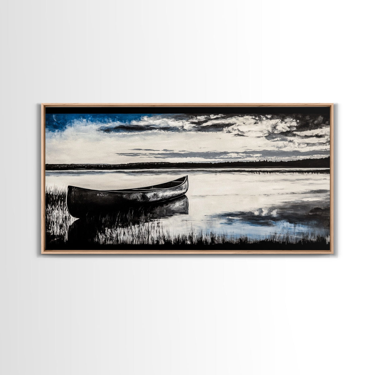 Still Water, Black and White Art, Reflection Canvas Print, Lake Scene Wall Art, Nature Decor, Peaceful Home Art, Framed Canvas Print | | Wiccan Center