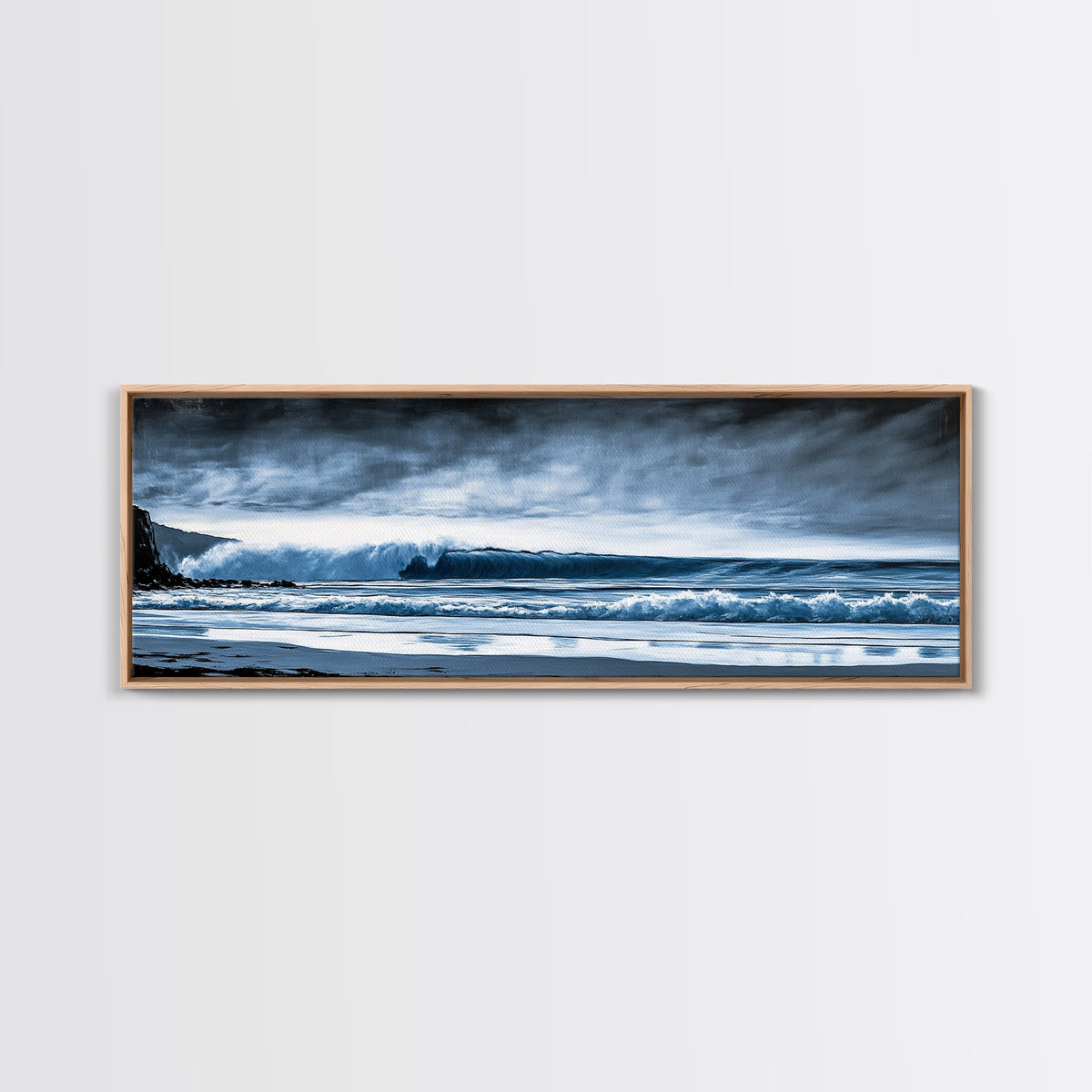 Ocean Wave, Moody Seascape, Blue Water Art, Stormy Sky, Coastal Home Accent, Surfer Decor, Minimalist Wall Art, Canvas Print | | Wiccan Center