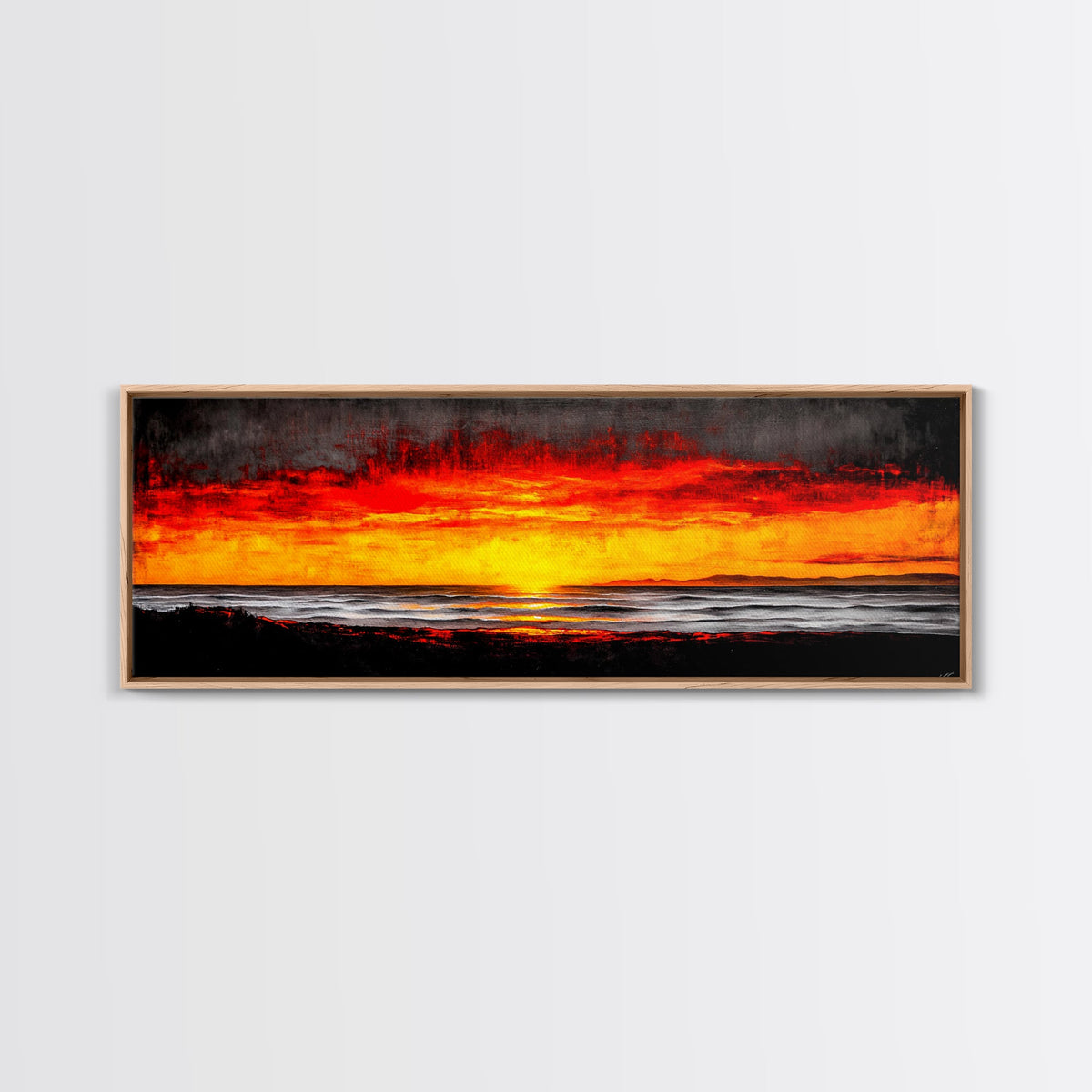Sunset, Ocean, Waves, Canvas Print, Vibrant Sunset Wall Art, Beach House Decor, Coastal Painting, Living Room Art, Boho Aesthetic, Seascape | | Wiccan Center
