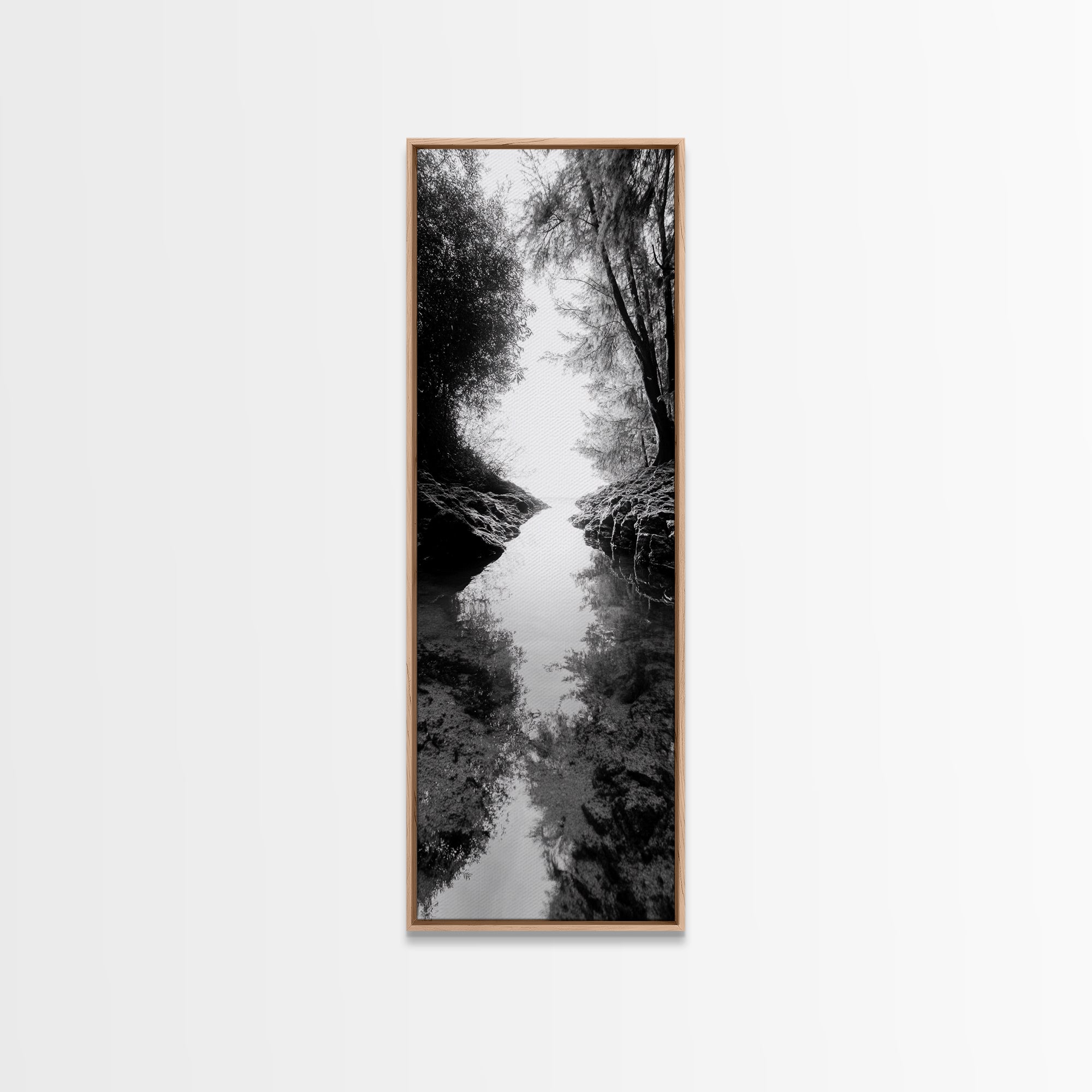 Secret Pathway, Forest Creek, Hidden Escape, Canvas Print, Magical Woodland Art, Hallway or Entryway Mystical Nature Decor, Bathroom Art