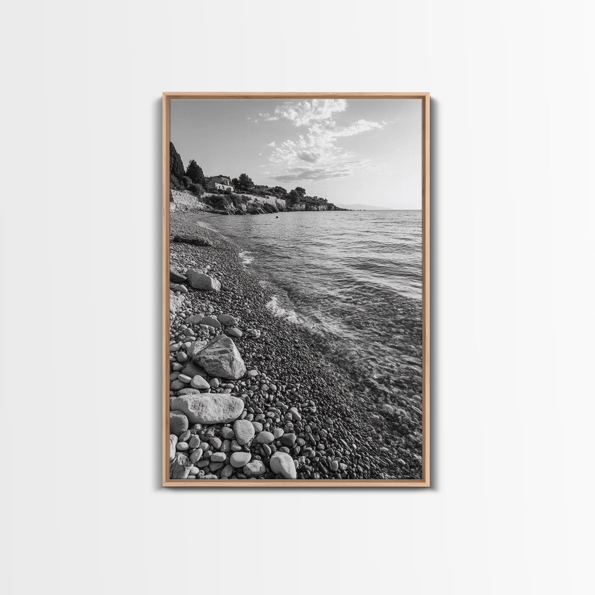 Pebble Beach, Tranquil Coastline, Coastal Stones, Sunrise Shore, Canvas Print, Bathroom Wall Art, Ocean Photography, Beach House Decor | | Wiccan Center