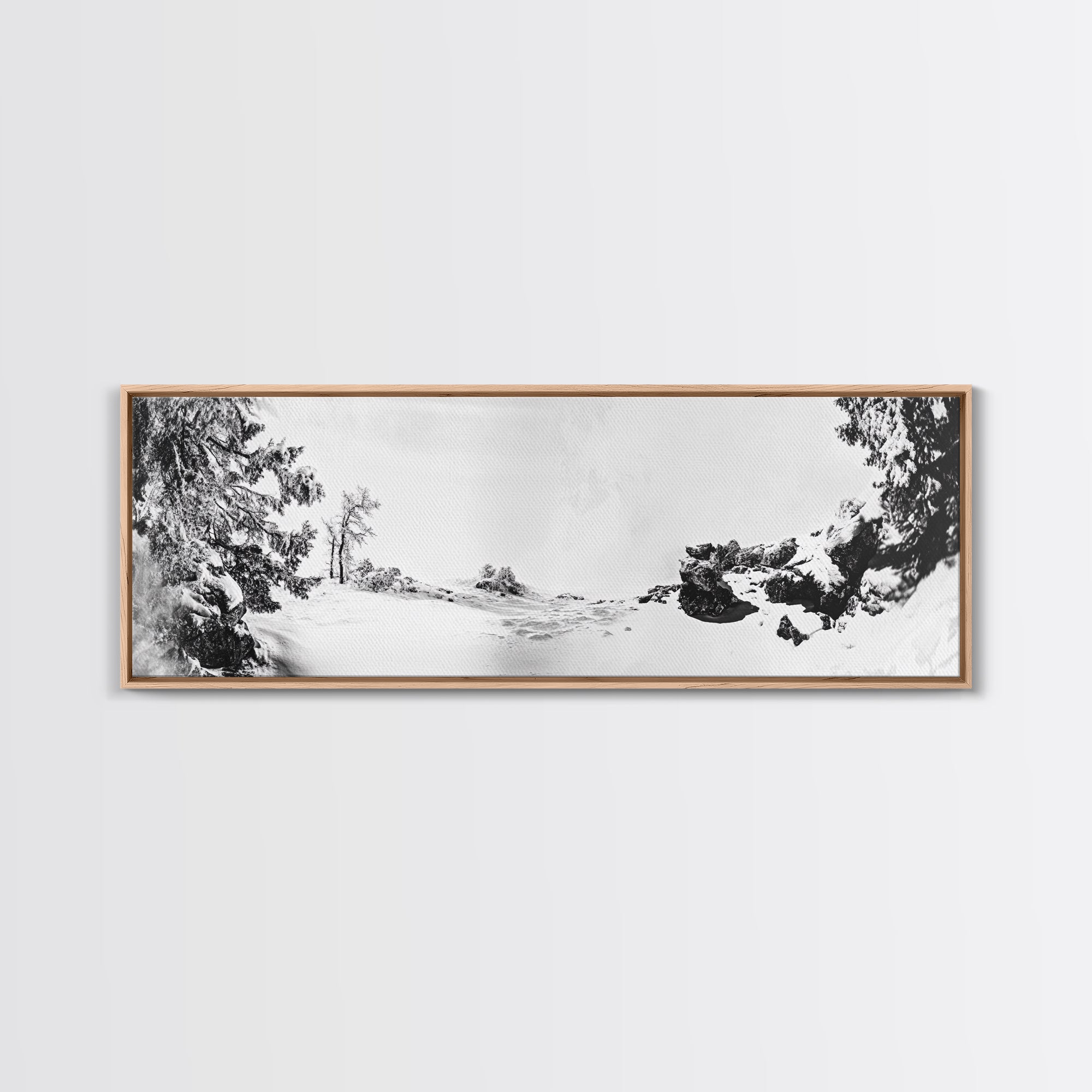 Snow Trees, Dreamy White, Winter Fantasy, Canvas Print, surreal landscape art, fantasy winter decor, magical room aesthetic, Christmas wall art
