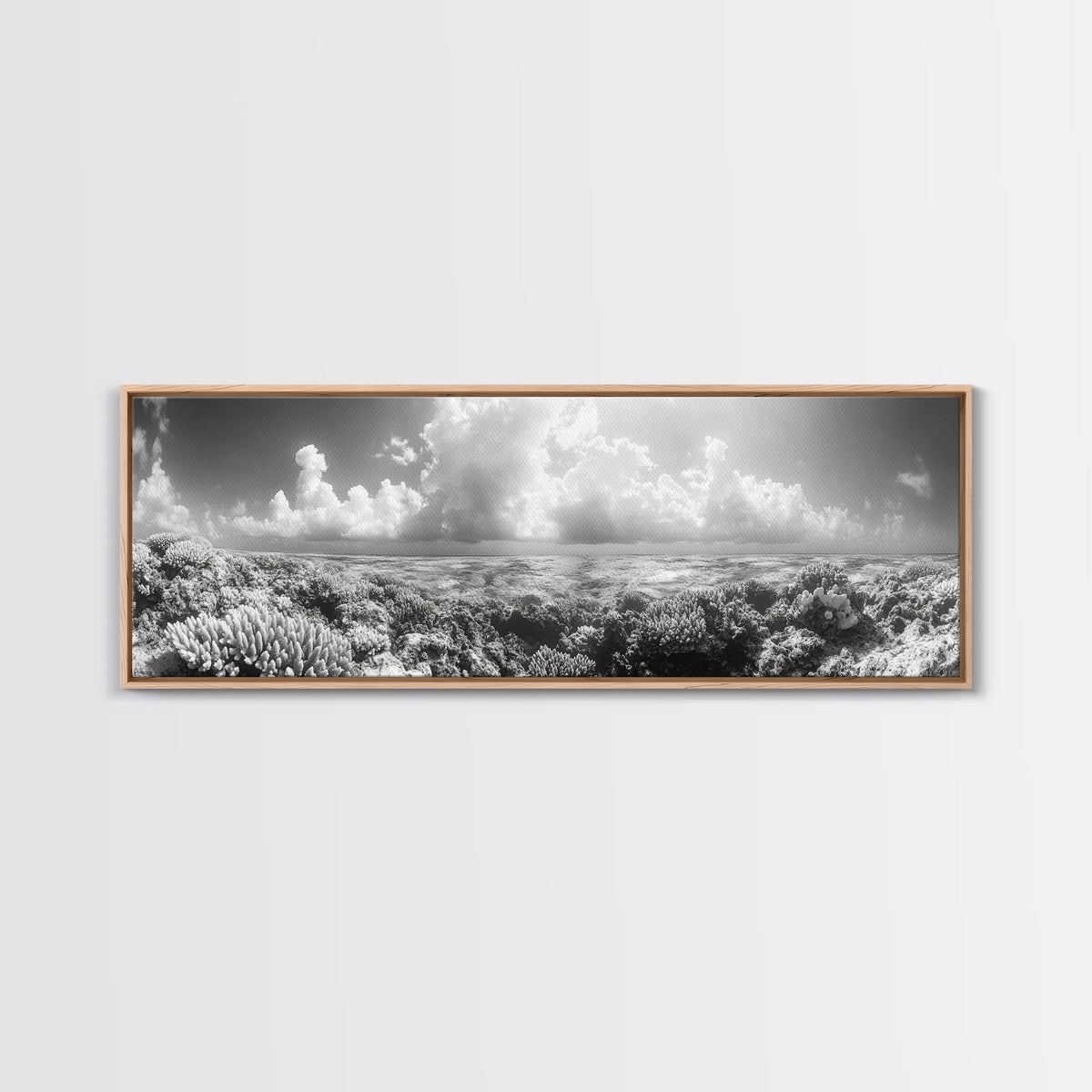 Coral Reef, Ocean Horizon, Cloudscape, Canvas Print, Underwater Nature Photography, Bathroom Wall Art, Marine Coastal Decor | | Wiccan Center