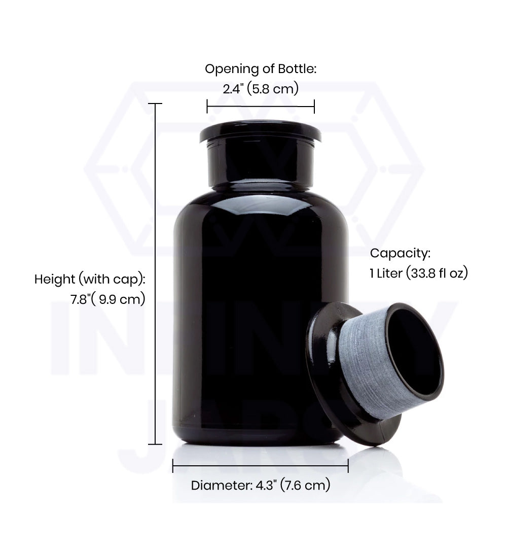 1 Liter Glass-on-Glass Apothecary Jar | Glass Jars | Wiccan Center