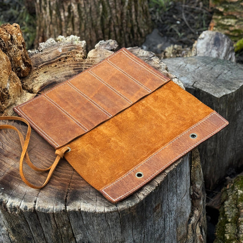 5 Pocket Leather Chisel Roll | Tool roll | Wiccan Center