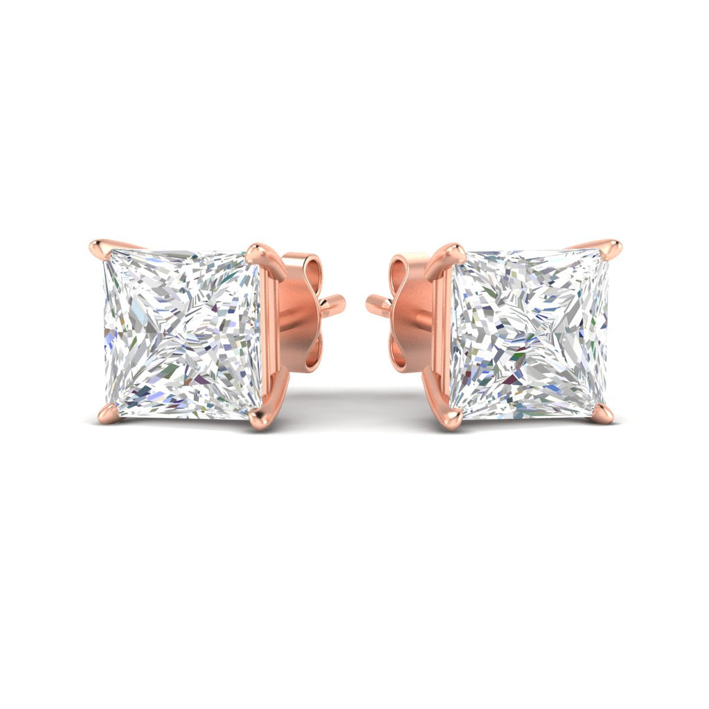 Princess Cut Diamond Solitaire Stud Earrings [IGI Certified]