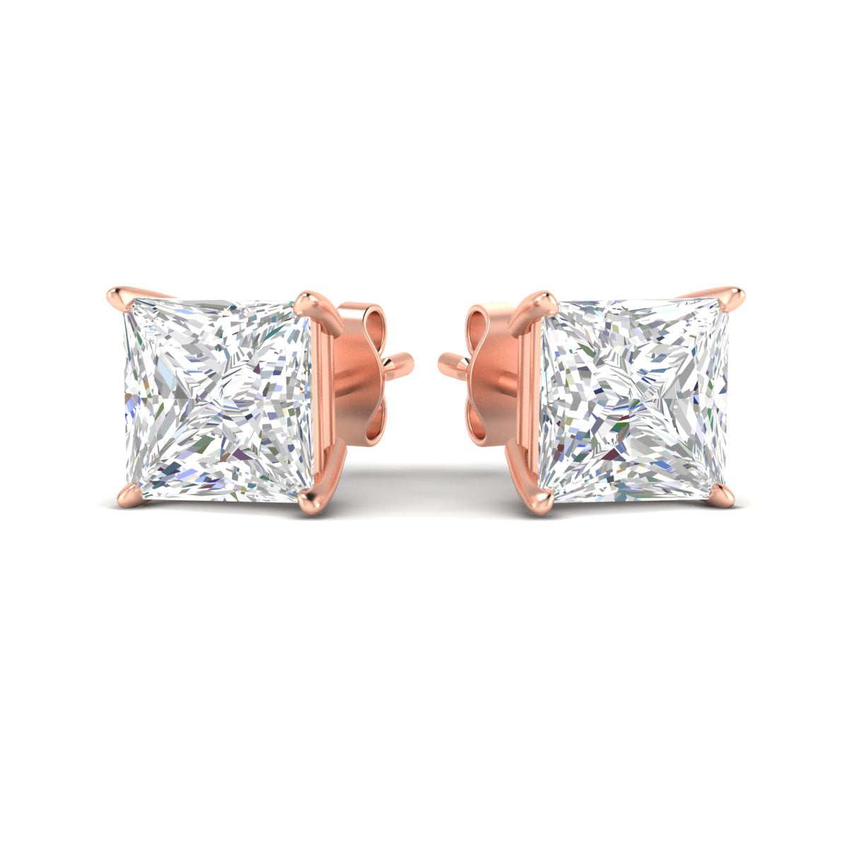 Princess Cut Diamond Solitaire Stud Earrings [IGI Certified]