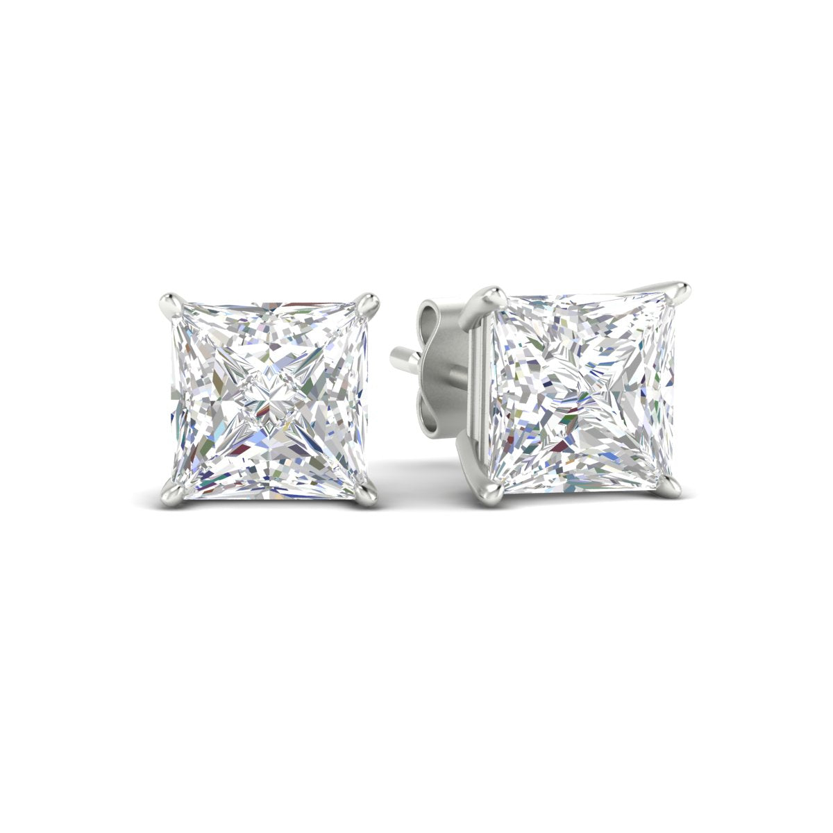 Princess Cut Diamond Solitaire Stud Earrings [IGI Certified]