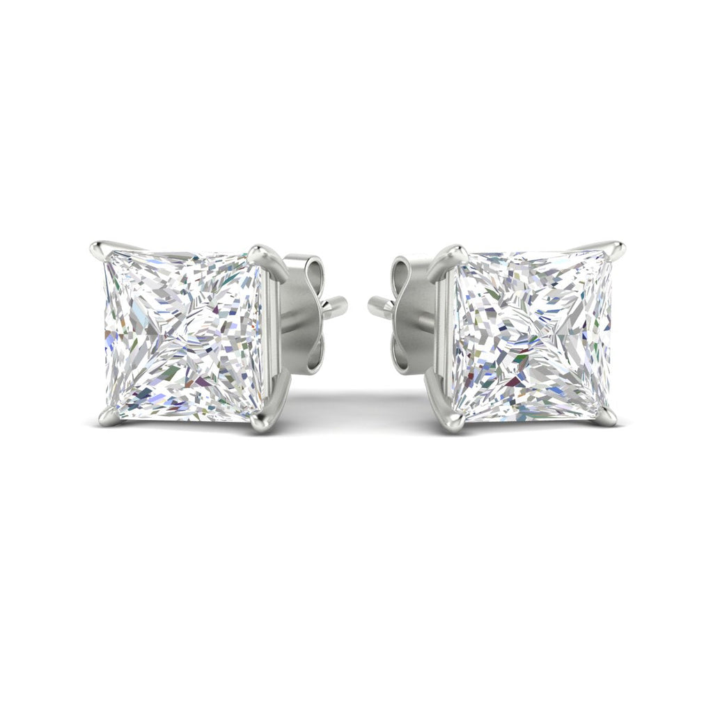 Princess Cut Diamond Solitaire Stud Earrings [IGI Certified]