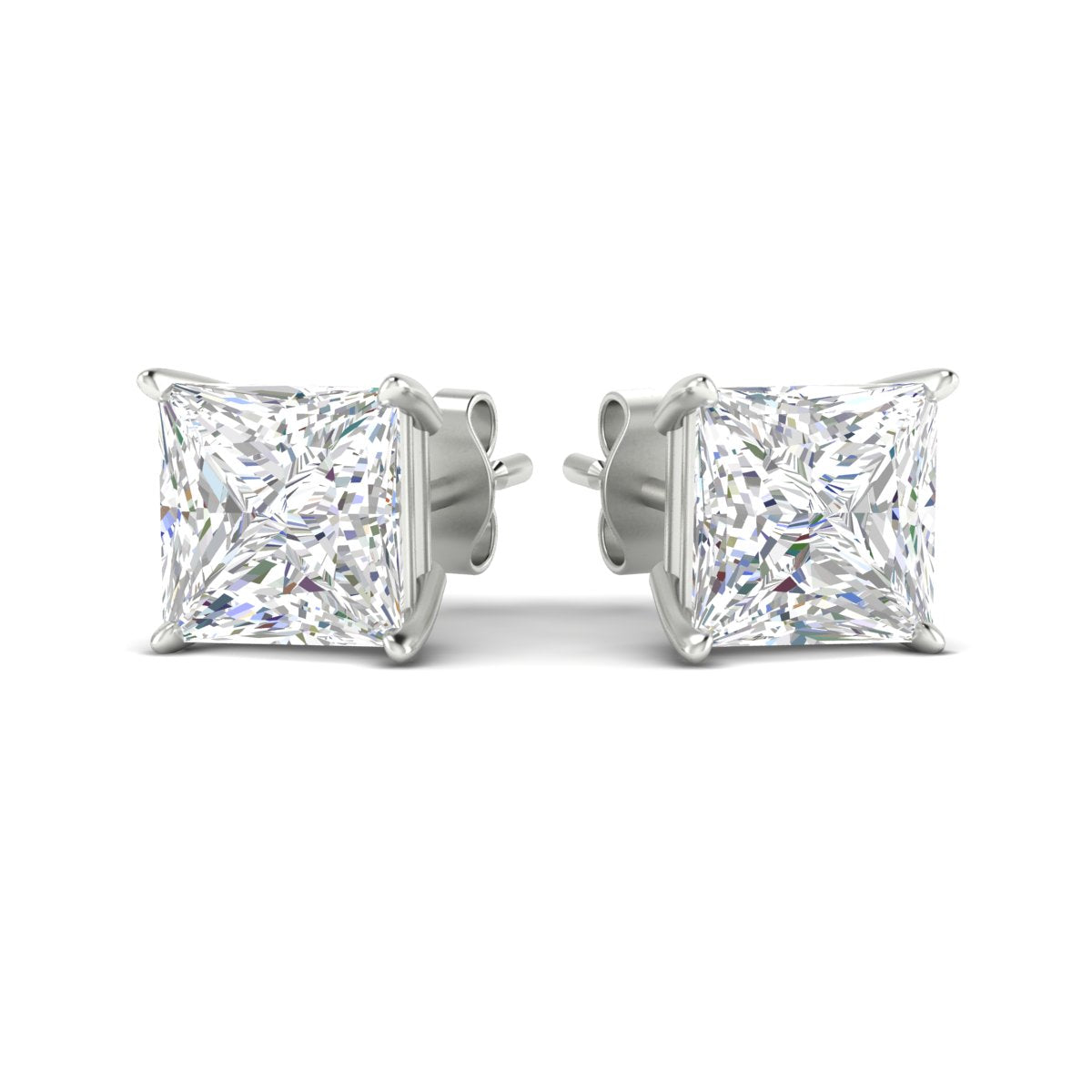 Princess Cut Diamond Solitaire Stud Earrings [IGI Certified]