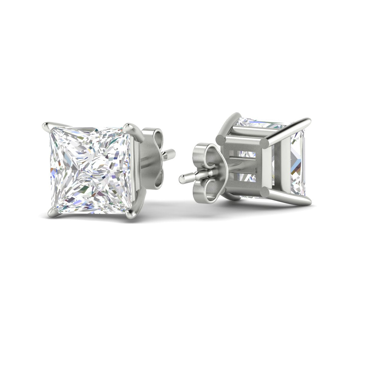 Princess Cut Diamond Solitaire Stud Earrings [IGI Certified]
