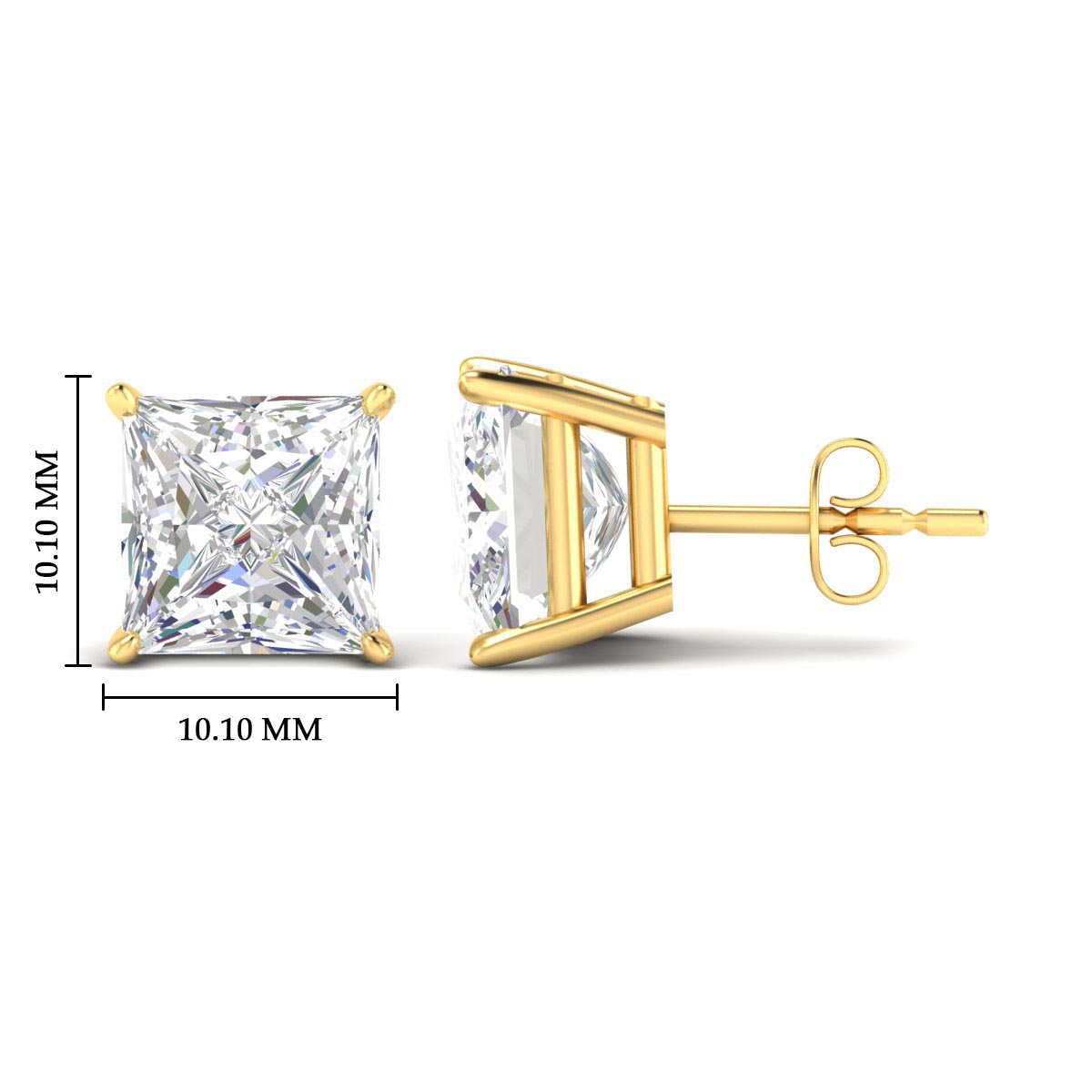 Princess Cut Diamond Solitaire Stud Earrings [IGI Certified]