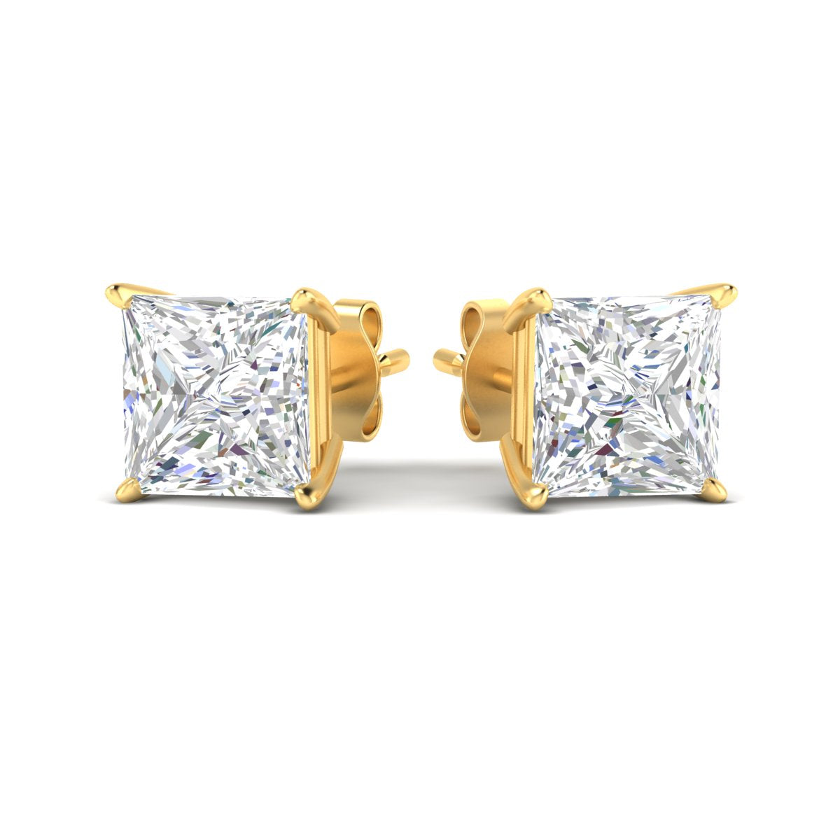 Princess Cut Diamond Solitaire Stud Earrings [IGI Certified]