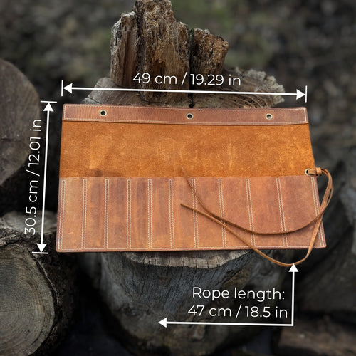 10 Pocket Leather Chisel Roll | Tool roll | Wiccan Center