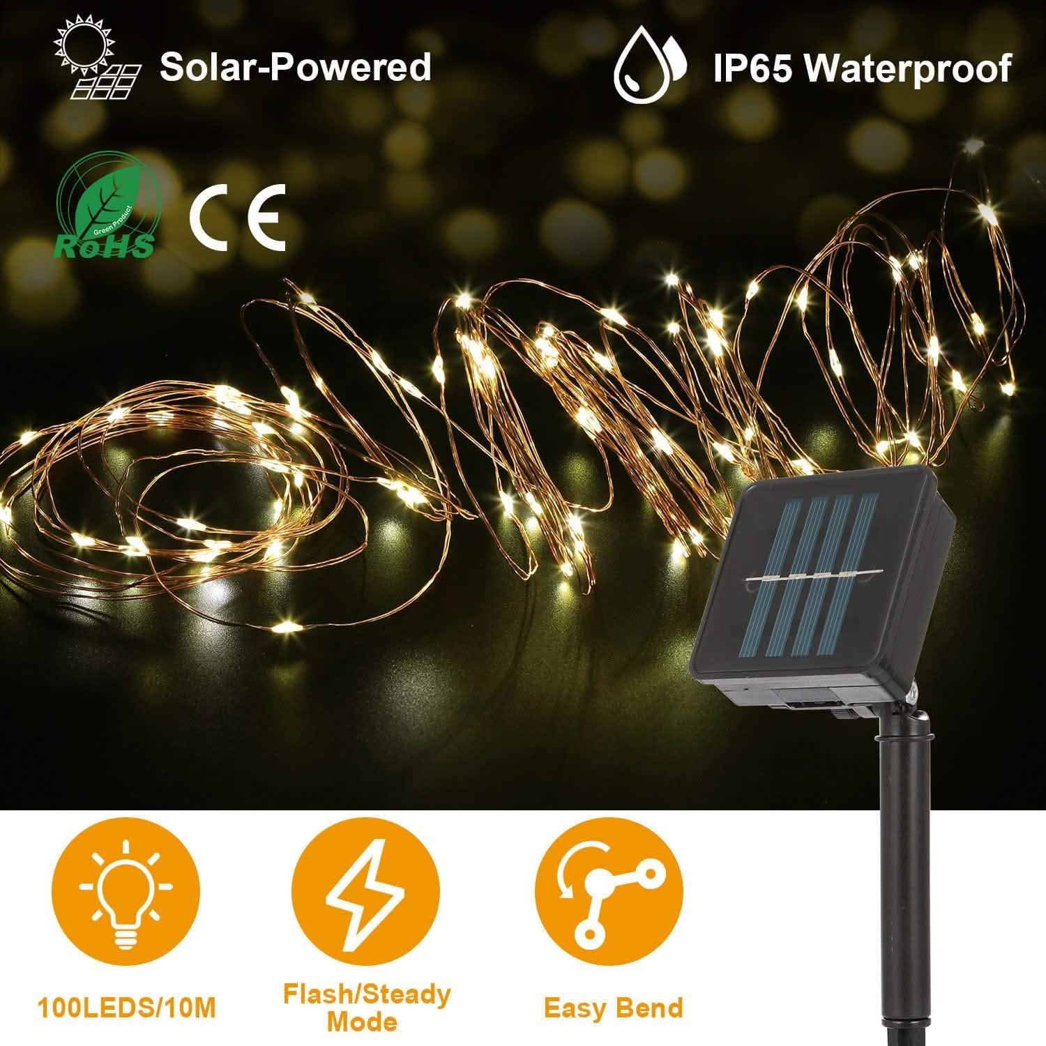 100 LEDs Solar String Lights | String & Fairy Lights | Wiccan Center