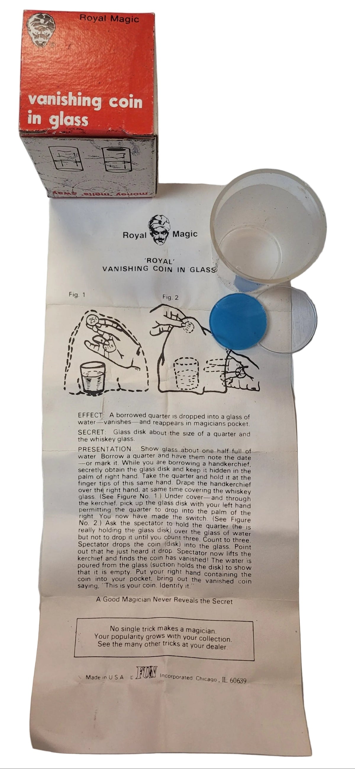 Vintage Vanishing Coin in Glass Magic Trick | Gag | Wiccan Center