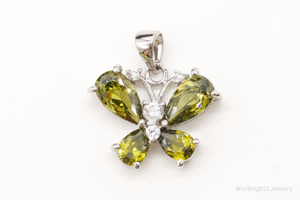 Butterfly Peridot Cubic Zirconia Sterling Silver Pendant | Jewelry > Necklaces > Pendants | Wiccan Center